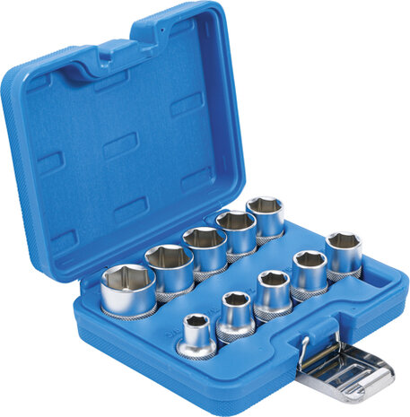 Socket Set, Hexagon 12.5 mm (1/2) drive Inch sizes 10 pcs.