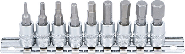 9-piece Bit Socket Set, Hexagon in SAE sizes