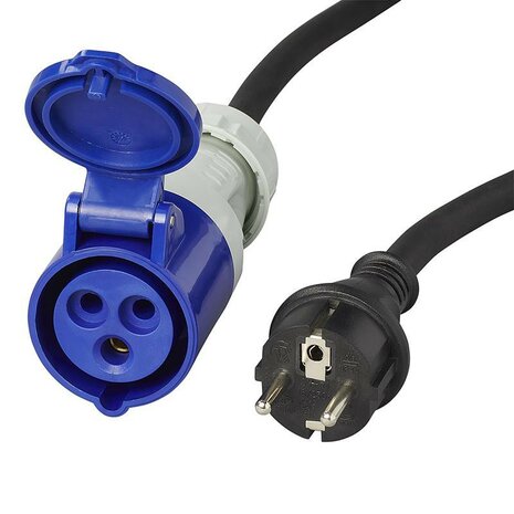 Adapter cable 150cm 3x2.5mm² from Schuko plug to CEE