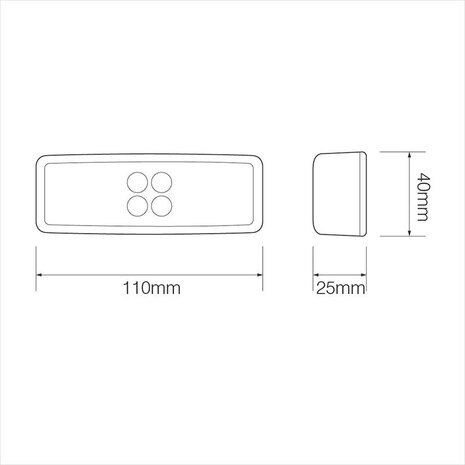 Side marker lamp 12/24V amber 110x40mm LED