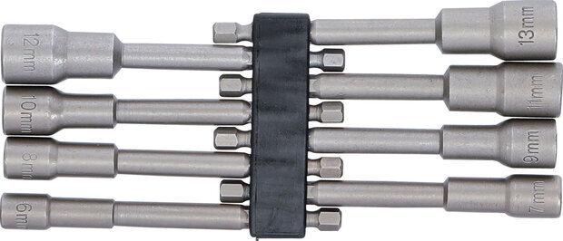 Socket Set, extra long, with 6-pt. Drill Shaft, 6 - 13 mm