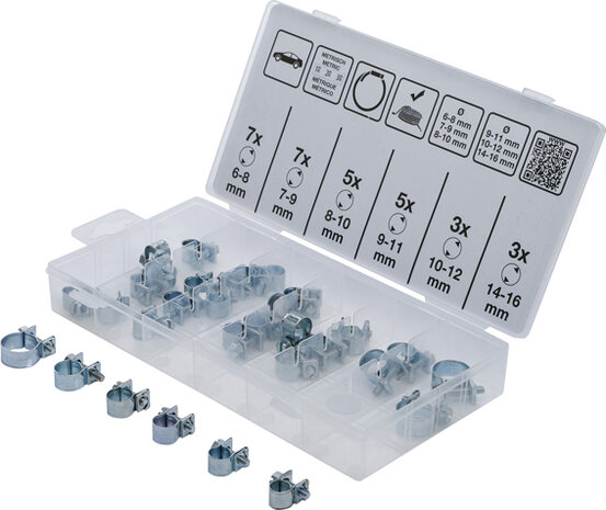 30-piece Steel Hose Clamps Assortment