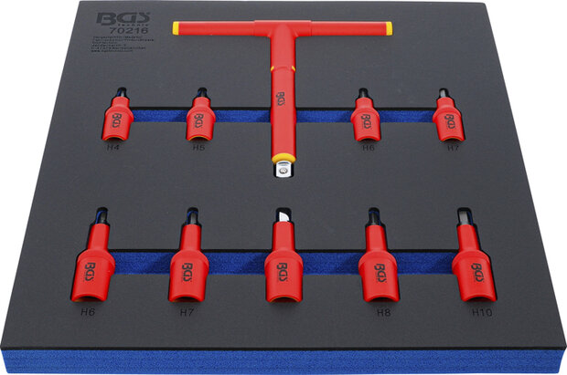 Tool Tray 2/3: VDE Bit Socket Set (3/8) / (1/2) Drive Internal Hexagon 4 - 10 mm 10 pcs