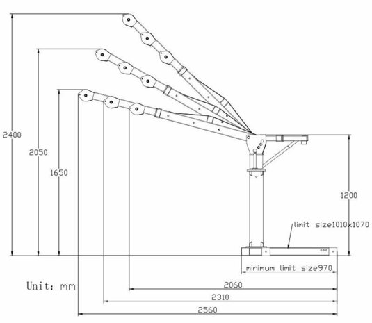 Construction crane 500kg 25m electric 230V