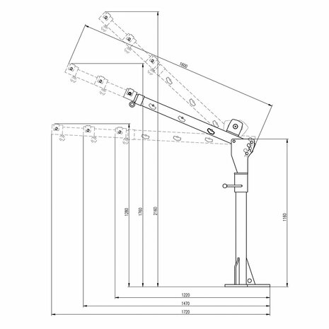 Mobile crane 300 kg with manual winch