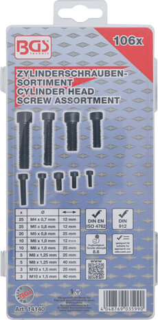 Cylinder Head Screw Assortment internal hexagon 106 pcs.