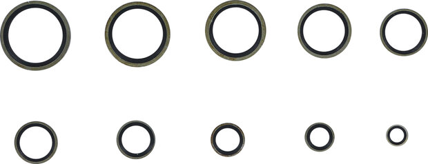 Seal Ring Assortment Metal with Rubber sealing Bead 150 pcs