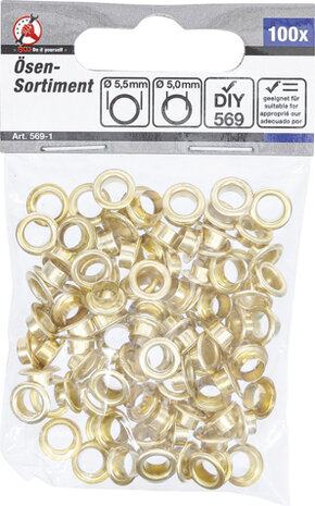 Eyelet Assortment 5.0 x 5.5 mm 100 pcs