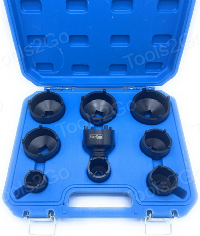 Groove Nut Socket Set outside taps KM4 - KM12 9 pcs