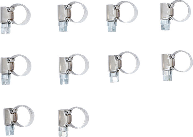 Hose Clamps Stainless 8 x 12 mm 10 pcs