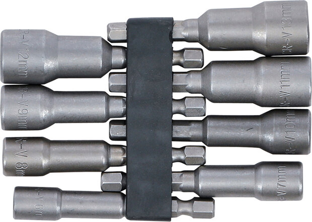 Socket Set, Hexagon | 6.3 mm (1/4") drive | for electric drills | 6 - 13 mm | 8 pcs.