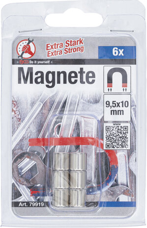 Magnetic set extra strong diameter 9.5 mm 6 pcs