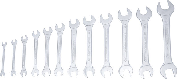 Double Open End Spanner Set 6 x 7 - 30 x 32 mm 12 pcs