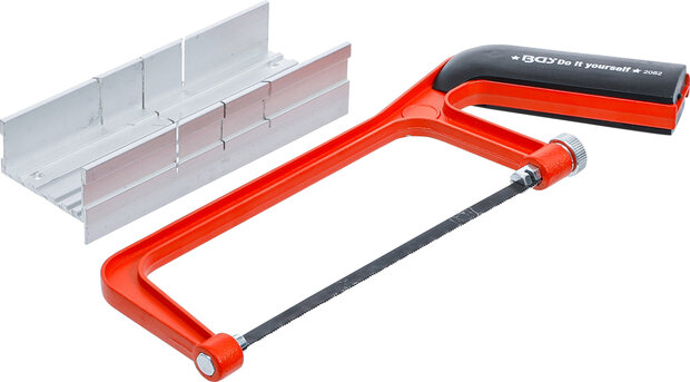 Aluminum Hacksaw Frame, 145 mm, incl. mitre box & saw blade