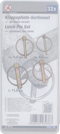 Linchpin Assortment bolt Ø 4.5 - 11 mm 32 pcs