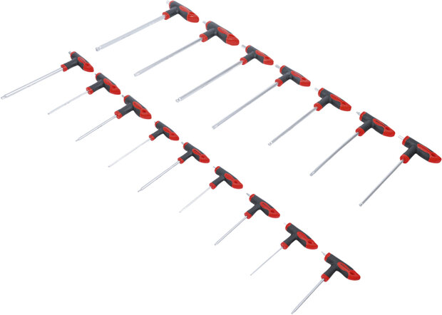 T-Handle Screwdriver Set internal Hexagon / T-Star (for Torx) 16 pcs