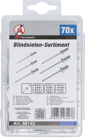 Blind Rivets Assortment Ø 2.4 - 4.8 mm 70 pcs