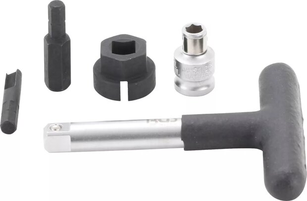 Universal Drain Plug Key Set for Plastic Oil Drain Screws external hexagon (1/4) drive (3/8) 5 pcs