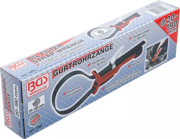 Oil Filter Strap Wrench Ø 20 - 190 mm
