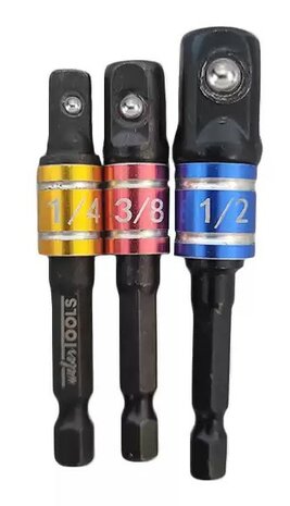 Power cap adapter set for drills 3-piece
