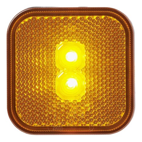 Side marker light 12/24V orange 65 x 65 mm LED