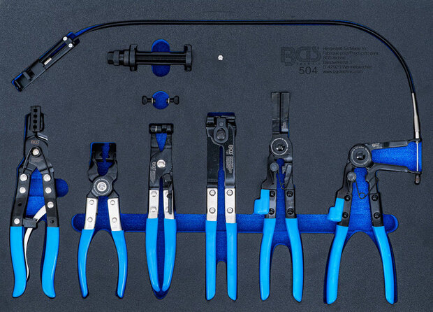 Hose Clamp Pliers Set in Tool Tray