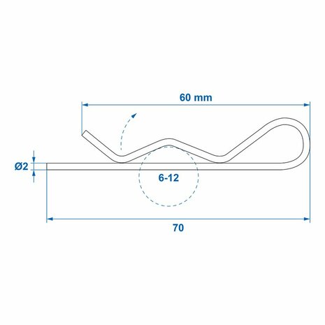 Circuit spring single 2mm 6-12mm