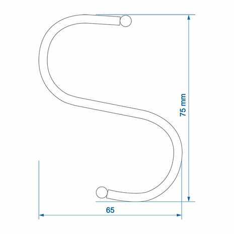 S-hook diameter 4 mm 6.5x7.5 cm x10 pieces