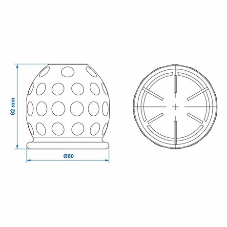 Tow bar cap Golf ball black