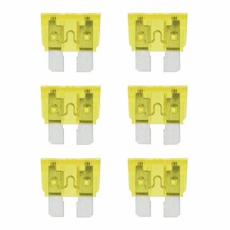 Standard fuses 20A yellow 6 pieces