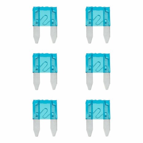 Mini fuses 15A blue 6 pieces
