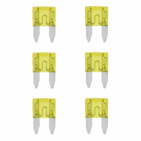 Mini fuses 20A yellow 6 pieces