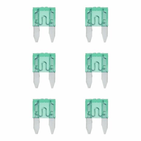 Mini fuses 30A green 6 pieces