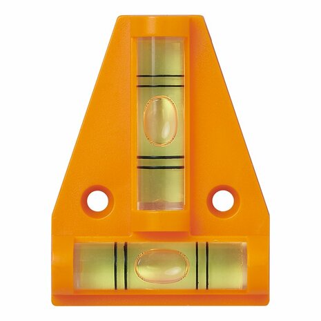 Spirit level pyramid with magnet on card