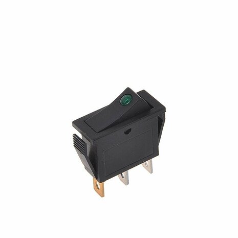 Rock switch LED green 12V 24V-max. 10A