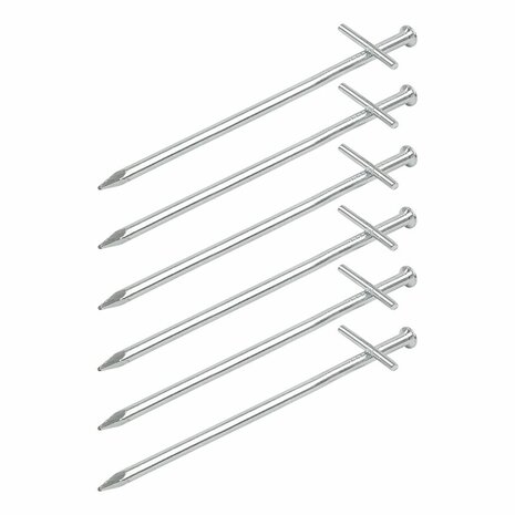 Rock peg 17 cm metal with welded-on cross pin 6 pieces in polybag