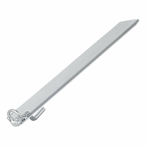 Storm strap peg 38 cm galvanized steel with hook and eye