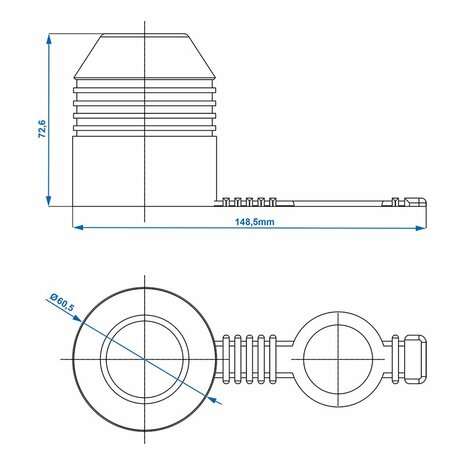 Tow bar cap rubber with ring