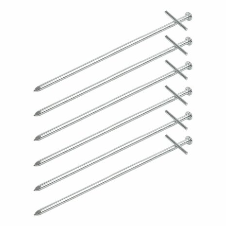 Rock pin 23cm metal with welded-on cross pin 6 pieces in polybag