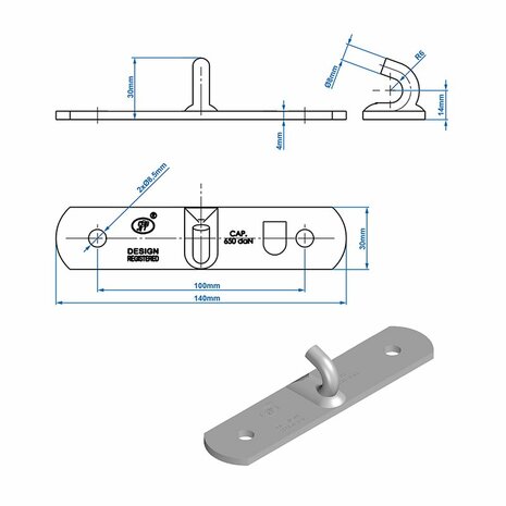 Counterpiece for tension lock SPP Z-03