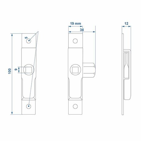 Box lock small 100x19mm