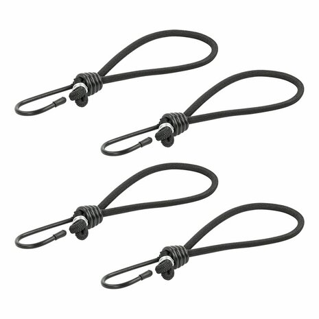 Tent tensioner elastic black with hook 4 pieces