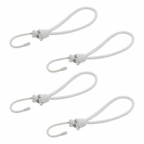 Tent tensioner elastic white with hook 4 pieces