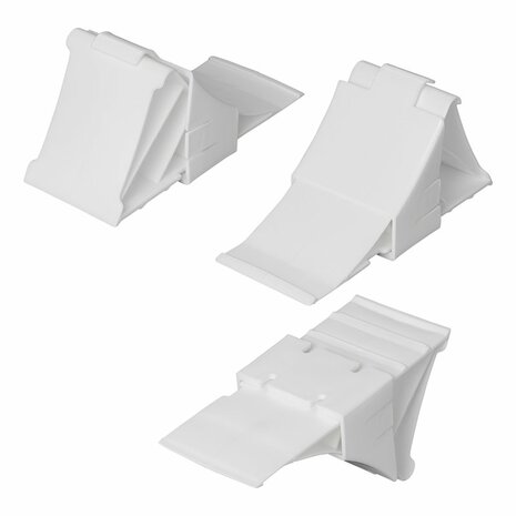 Wheel chock plastic white incl. holder