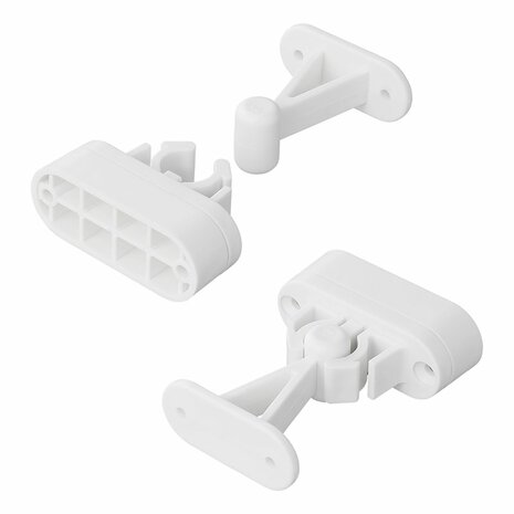 Door catcher with flexible clamp white 2-piece