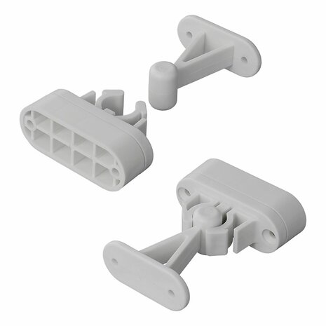 Door catcher with flexible clamp grey 2-part