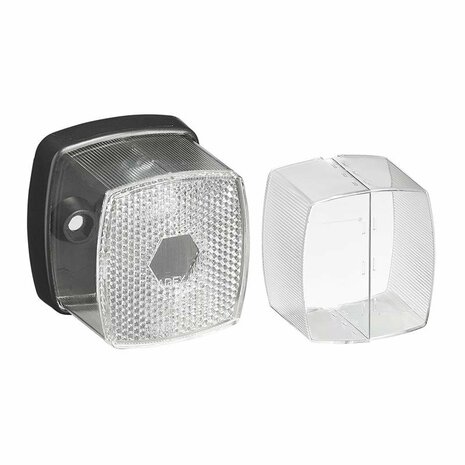 Marker light white 66x62mm with reflector
