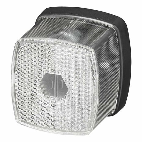 Marker light white 66x62mm with reflector