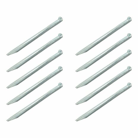 Tent peg 30cm metal half-round 10 pieces in polybag