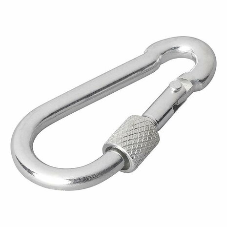 Carabiner metal 6x60mm with screw lock 2 pieces